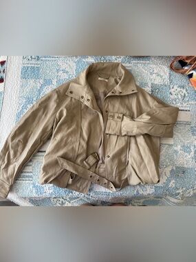 Max Studio faux leather Belted Jacket